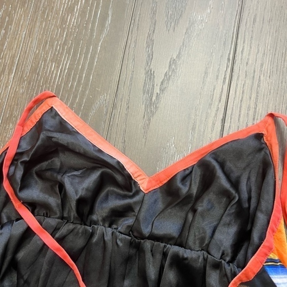 Guess Jeans Silk Crossed Back Spaghetti Strap Mini Colorful Dress - Picture 7 of 15